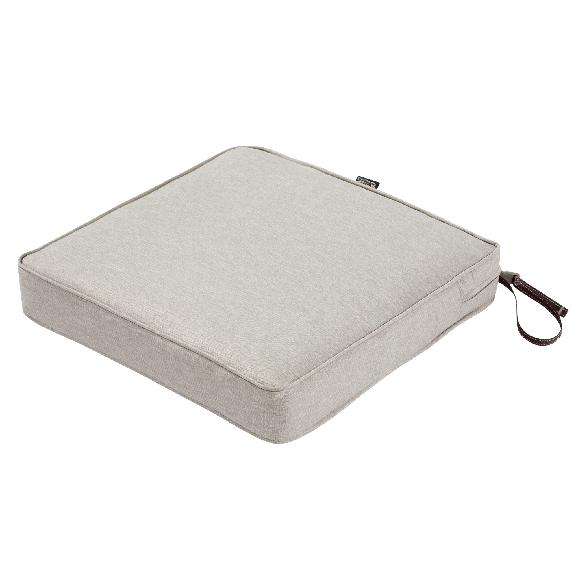 Classic Accessories Montlake FadeSafe Water-Resistant Patio Dining Seat Cushion — 21in. x 21in. x 3in., Heather Grey, Model# 62-010-HGREY-EC